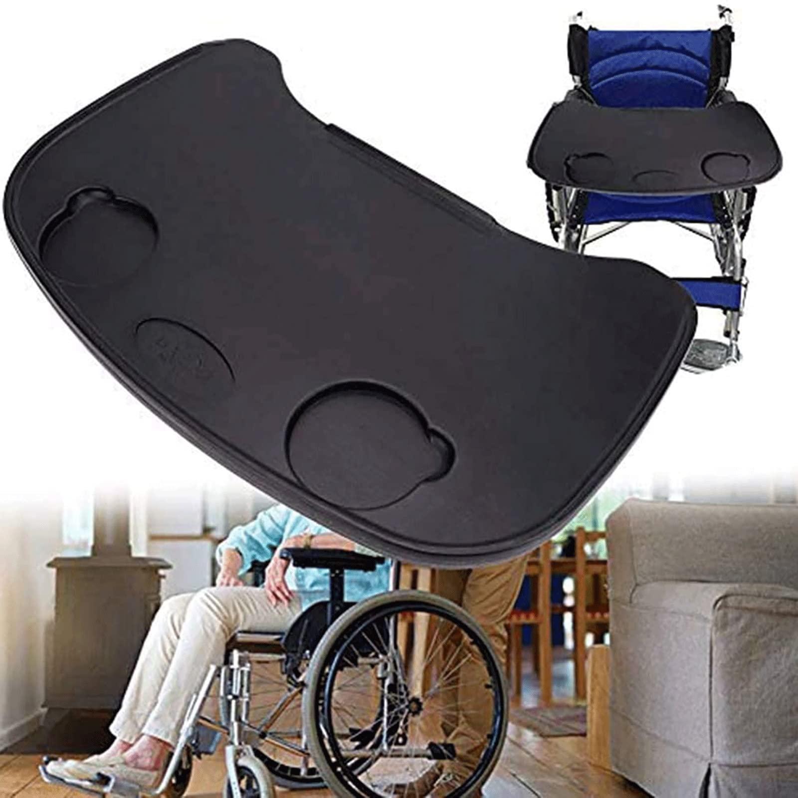 DATEN DATEN Wheelchair Lap Tray Table, Lap Top Wheelchair Desk with 2 Cup Holder, Detachable Tray Wheelchair Accessories for Writing, Reading Eating and Play Computer