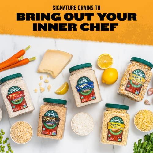 RiceSelect RiceSelect Jasmati Organic Rice, Long-Grain Organic Jasmine Rice, Premium Gluten-Free Rice, Non-GMO, 32-Ounce Jar