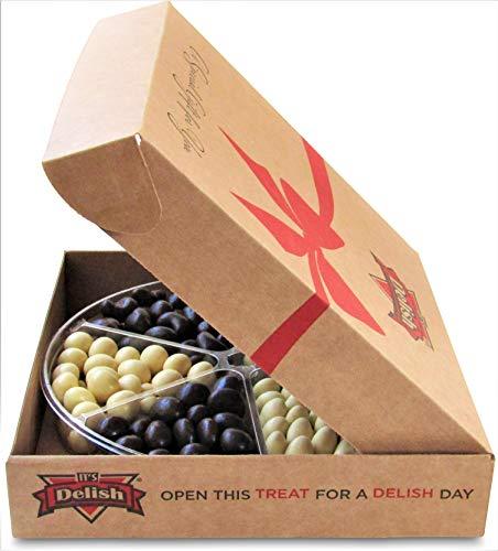 It's Delish Gourmet Holiday White & Dark Chocolate Nuts and Fruit Large Gift Tray 6-Pt by It's Delish – Christmas New Year Events Fathers Mother Day Family Parties Valentines Anniversary - Kosher Gift Box