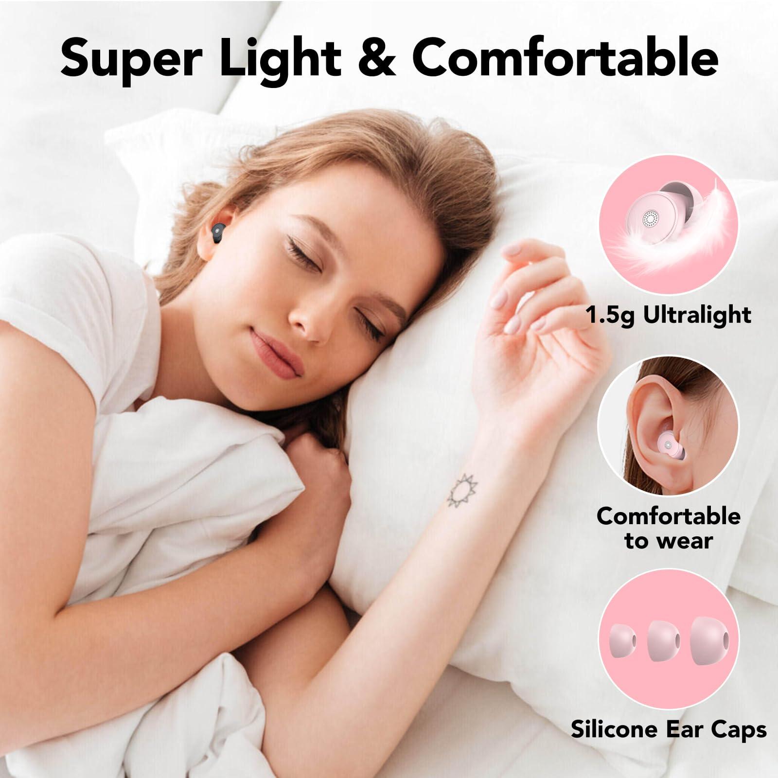 IKT Ear Plugs for Sleeping Noise Cancelling -45dB, Quiet Earplugs for Hearing Protection with Soft and Reusable Silicone, Ear Plugs for Sleep, Concerts, Flights, Studying (Pink)