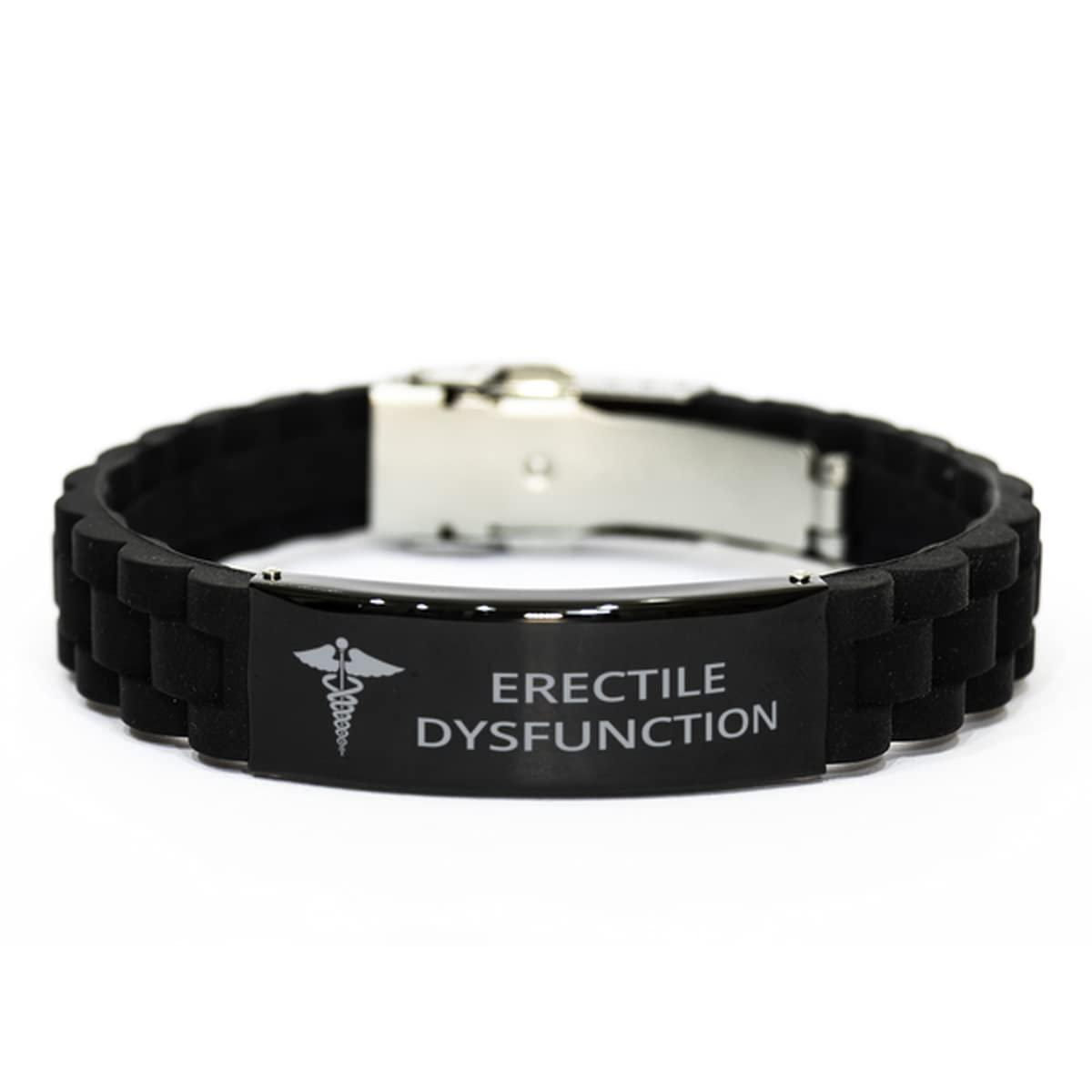 CHERLINKS CHERLINKS Medical Bracelet, Erectile Dysfunction Awareness, Medical Symbol, SOS Emergency Health Life Alert ID Engraved Stainless Steel Jewelry Silver Adjustable Bracelet For Women Men Teen