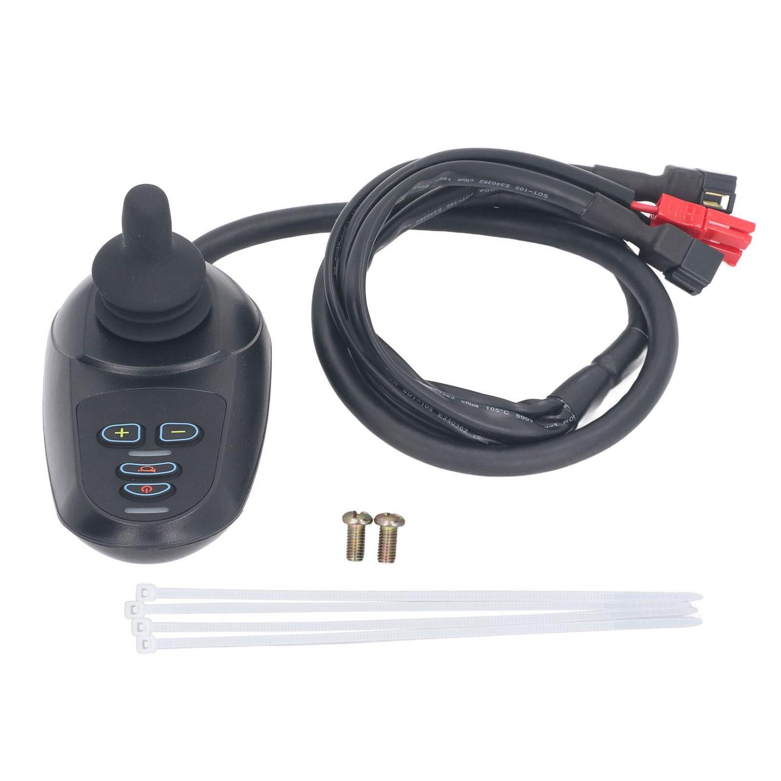 Ymiko Electric Wheelchair Power Controller, Brake Controller, Joystick Controller DC24V 50A 4 Keys for Mobility Solutions with Electric Wheelchair