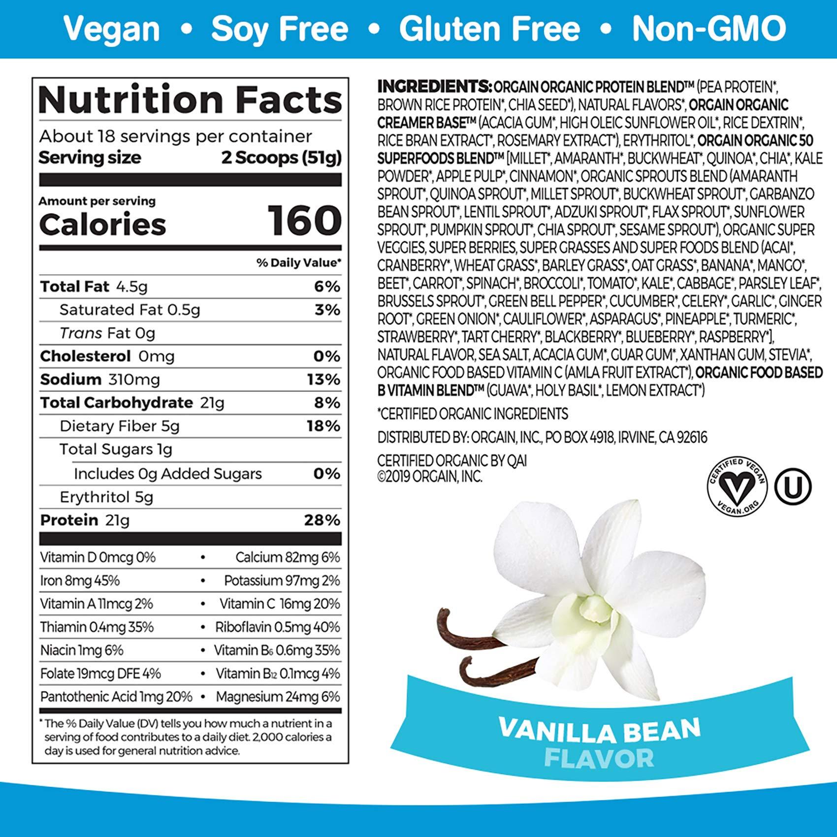 Orgain Orgain Organic Plant Based Protein Powder Bundle - Unsweetened, Vanilla Bean, and Superfoods (2 Products)