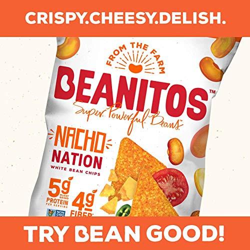 Beanitos Beanitos White Bean Chips - Nacho Nation - 6 oz Bag - White Bean Tortilla Chips - Vegetarian Snack with Good Source of Plant Protein and Fiber