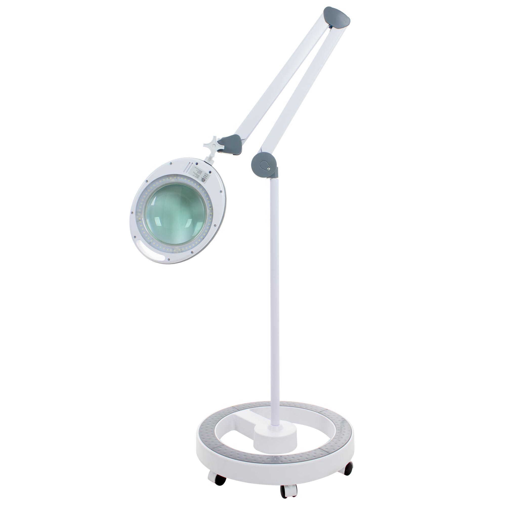 SKINACT Pro Series Moda LED (5X Diopter) Magnifying Lamp with Large Glass 5.5" Width and Touch Control Brightening Adjustment System