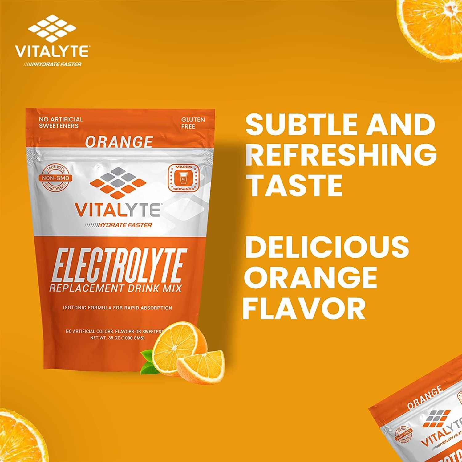 Vitalyte Vitalyte Electrolyte Powder Drink Mix, Isotonic Electrolyte Hydration Mix, Bulk Case Pack (12 Pack, Orange)