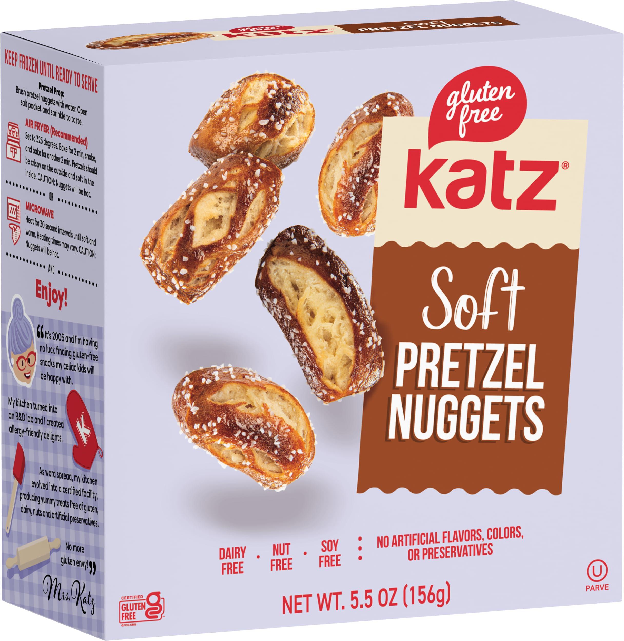 Katz Gluten Free Katz Gluten Free Salted Soft Pretzel Nuggets. Gluten Free Snacks For Adults and Kids. Soy Free, Nut Free, Dairy Free, Kosher. 5.5 oz (Pack of 1)