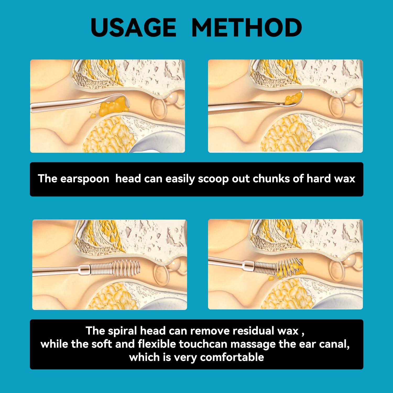ILYISFMTY Spiral Ear Wax Remover Ear Cleaning Tool Ear Wax Removal Tool Ear Cleaner Ear Wax Removal kit Spring Ear Wax Cleaner Tool Set
