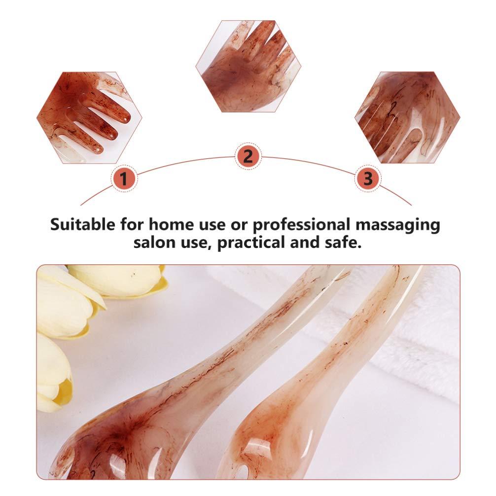 EXCEART EXCEART 2pcs Massage Rake Guasha Scraping Scalp Comb Multi- Functional Handheld Head Scratcher Massage Tool Massager for Head Caring, Relaxation, Physical Therapy, Acupoint Treatment