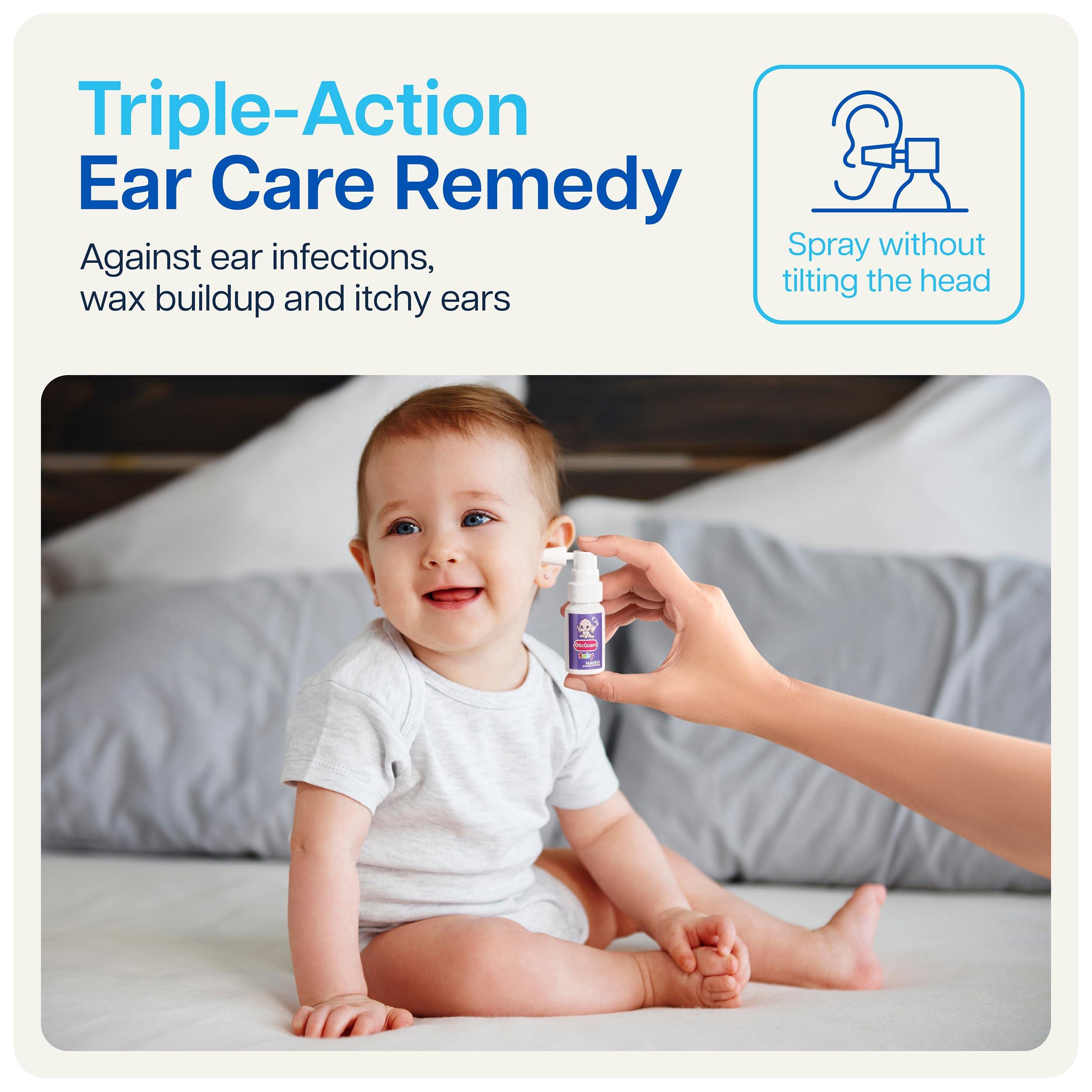 NAVEH PHARMA NAVEH PHARMA Otic Guard Baby - Natural Ear Spray Drops | Organic Herbal Sweet Oil Blend 3 in 1| Itchy Ear, Swimmer\'s Ear, & Ear Wax Removal | Clogged Ears | 1 Fl Oz