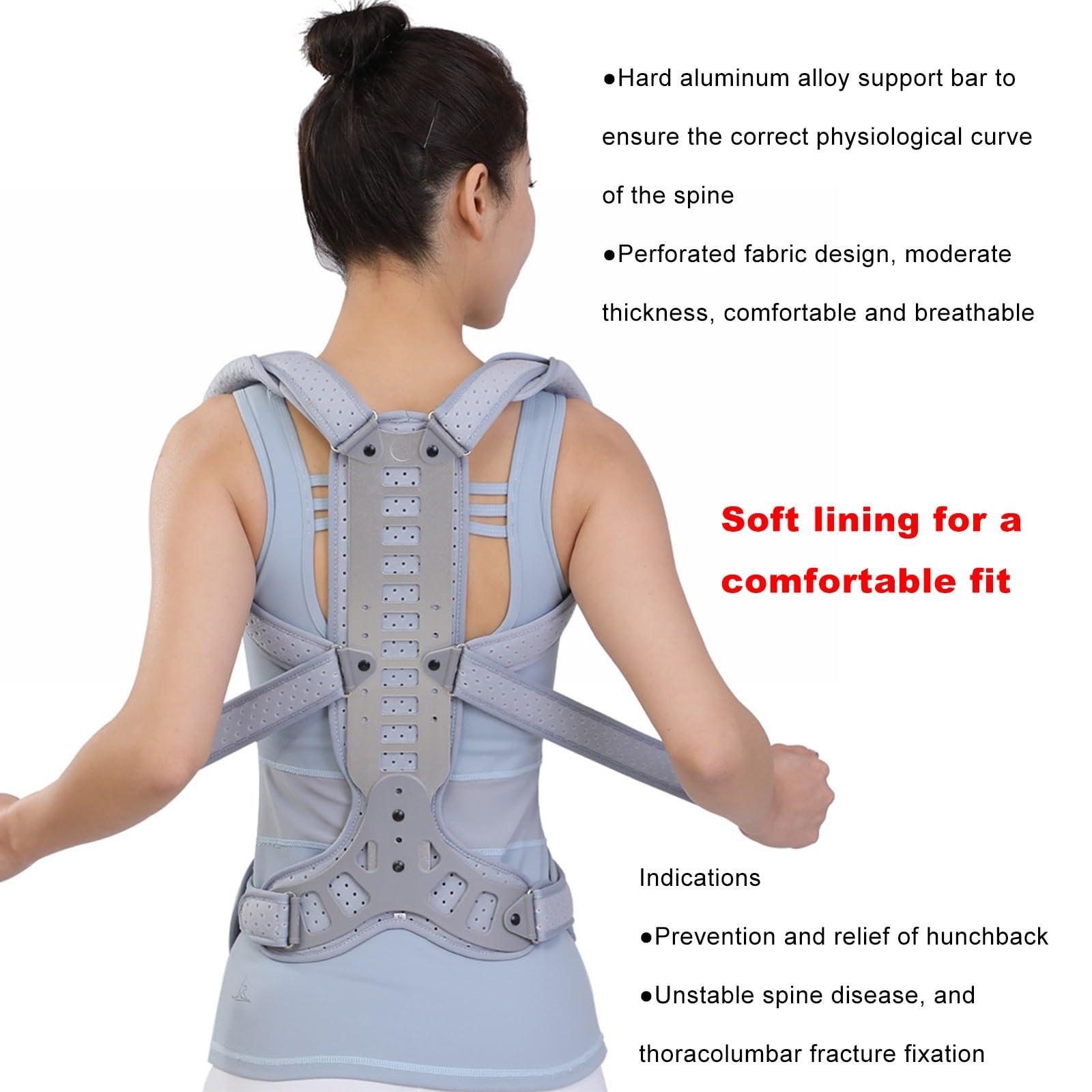 NICHOY NICHOY Back Brace Posture Corrector - Support for Neck Shoulder Upper and Lower Back Pain Relief,Posture Brace for Cervical Lumbar Spine,Fixed and Adjustable Spine Posture(A,M-M)