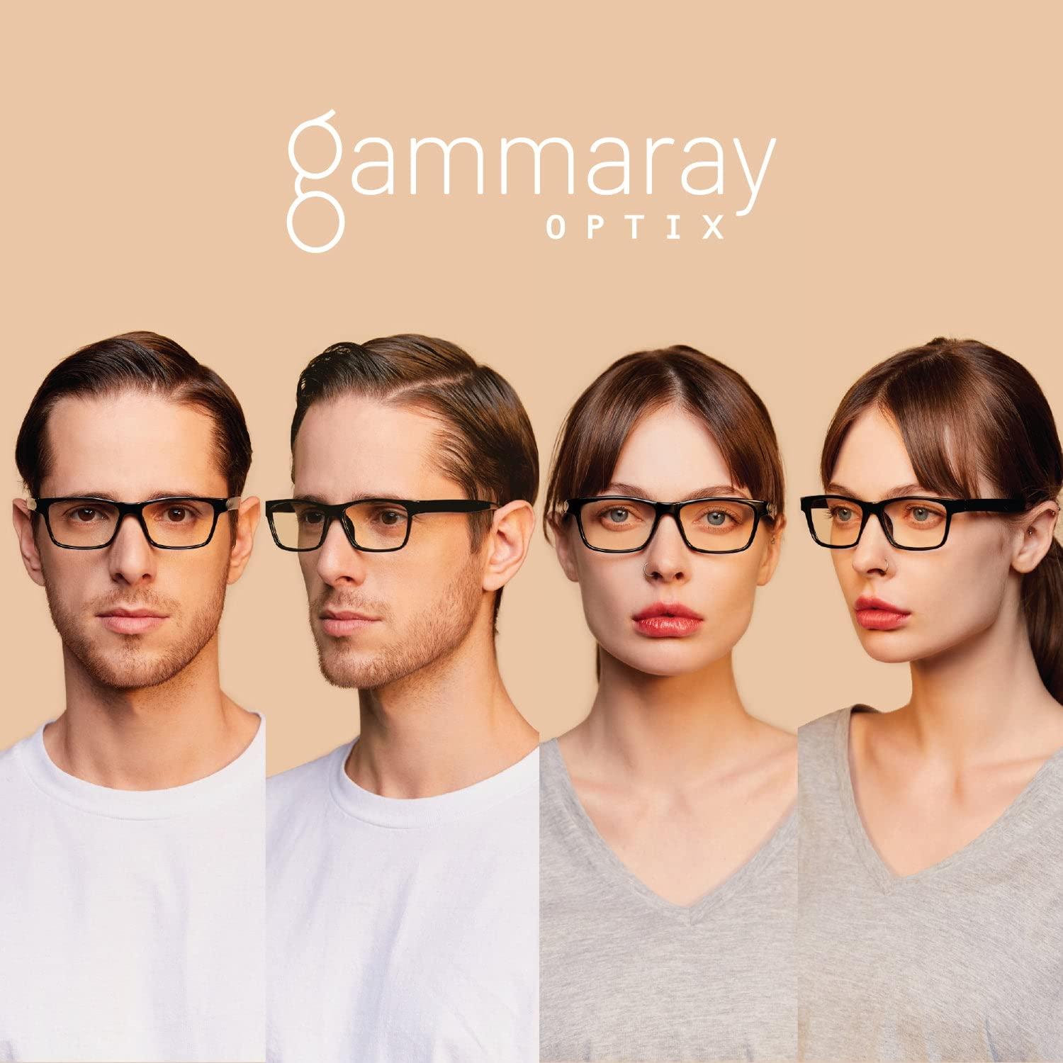 GAMMA RAY OPTICS Gamma Ray Computer Blue Light Blocking Gaming Reading Glasses w/ Amber Tint and Anti Glare UV Digital Eyestrain