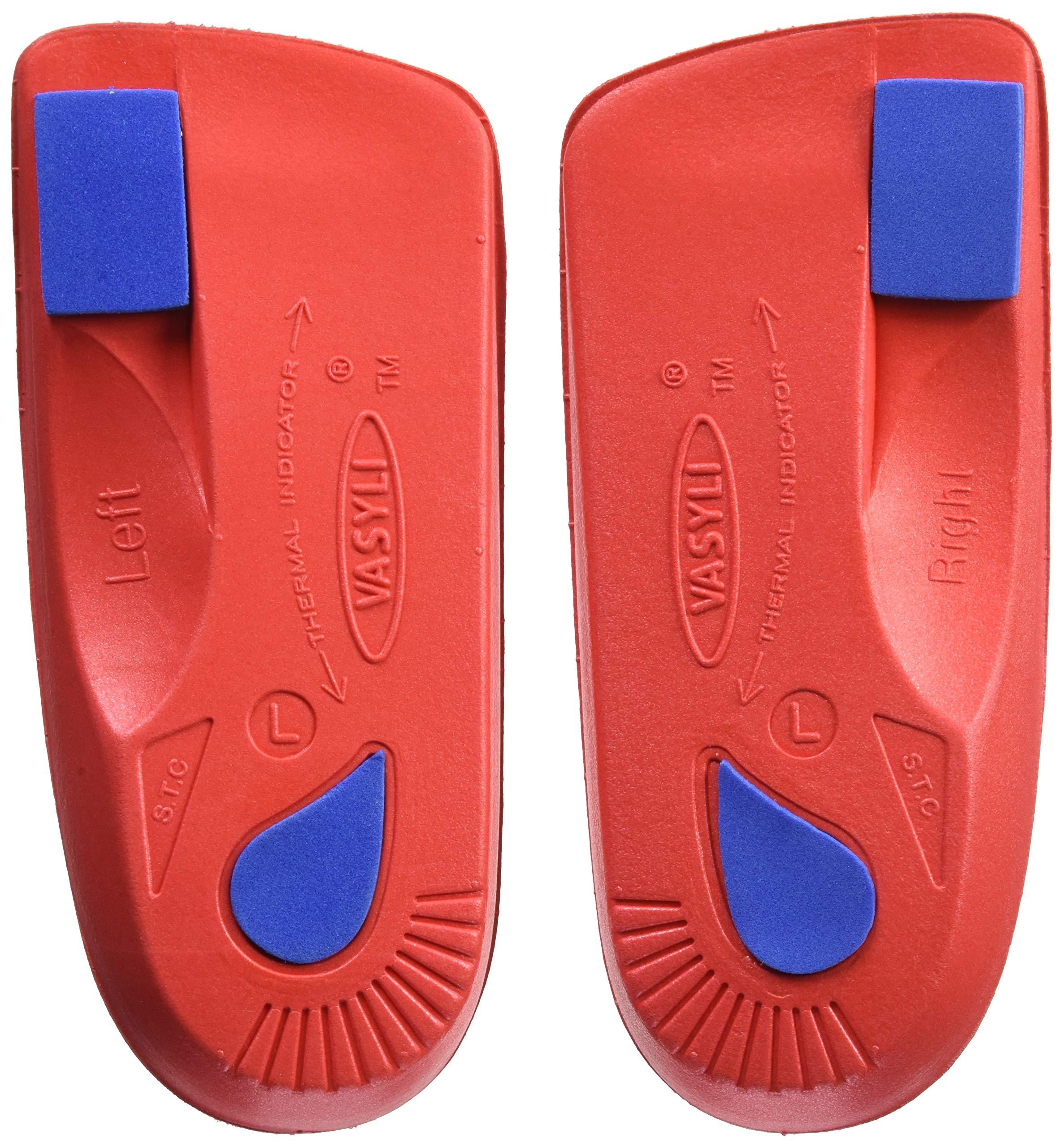 Vasyli Vasyli Custom 3/4 Length Insoles, Red, Large, Fast & Effective Pain Relief, Solid Biomechanical Control, Firm Density, High Performance Orthotic, Athletes, Overweight Patients, Heat Moldable