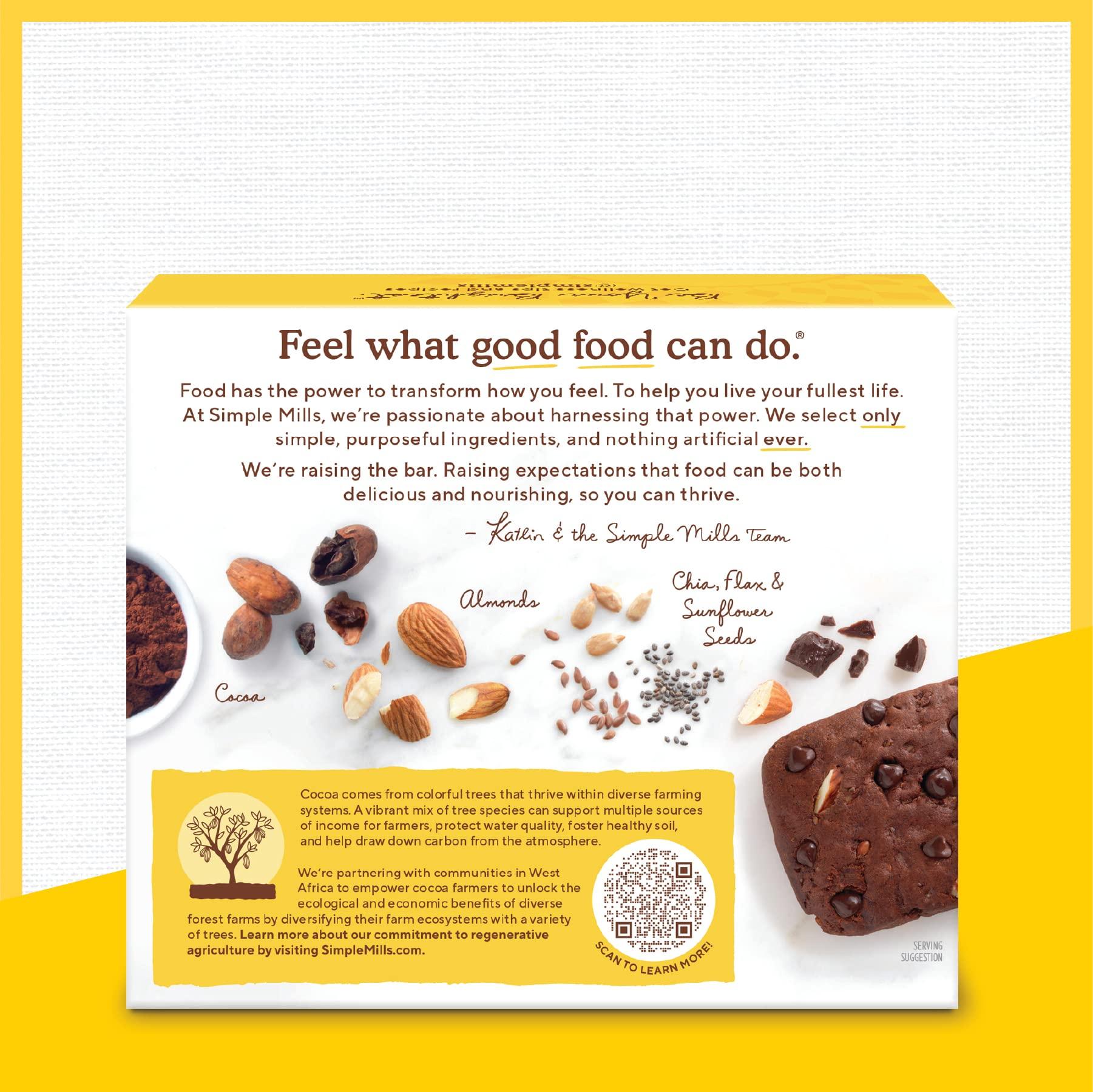 Simple Mills Simple Mills Almond Flour Snack Bars (Chocolate Brownie) with Organic Coconut Oil, Chia Seeds, Sunflower Seeds, and Flax Seeds, 6oz, 1 Count