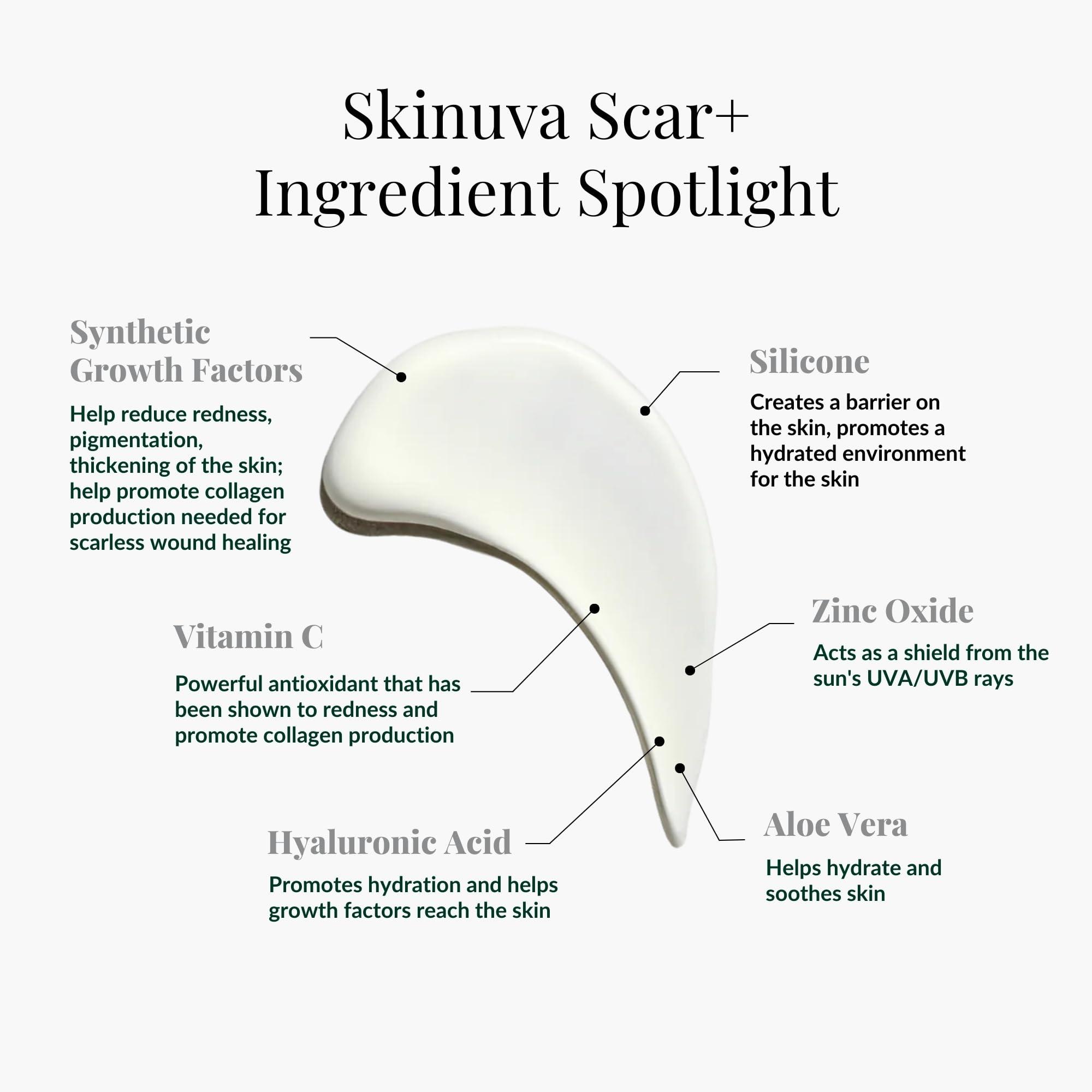 Skinuva Skinuva Next Generation Scar+ Cream - Advanced Scar+ SPF 30 Silicone Cream Matrix Formulated with Growth Factors (0.5 oz)