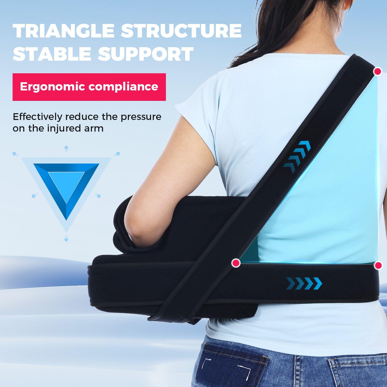 Beuuatm Beuuatm Shoulder Abduction Sling - Arm Sling for Shoulder Injury - Pain Relief Arm Pillow for Rotator Cuff, Sublexion, Surgery, Dislocated, Broken Arm, Arm Sling Shoulder Immobilizer (Left)