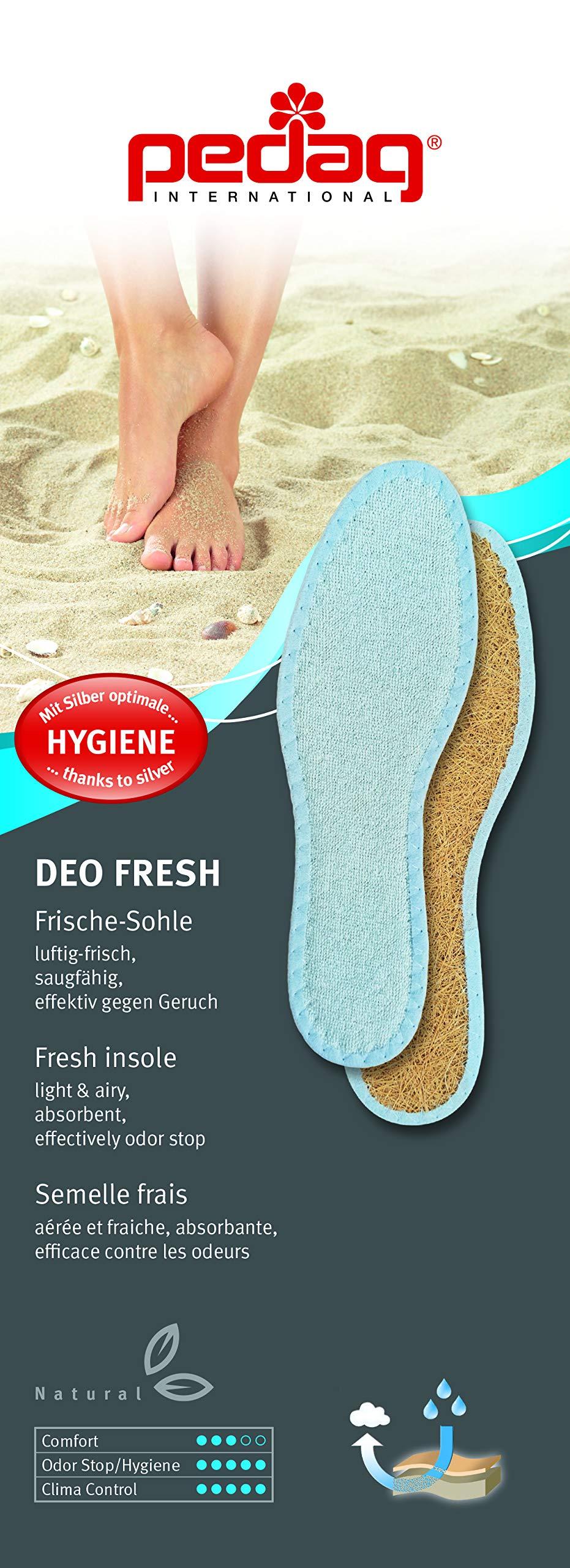 pedag pedag Deo Fresh Natural Terry Cloth & Sisal Insoles, Handmade in Germany, Fully Washable, Perfect for Keeping Feet Dry and Fresh in The Summer, US W9 M6 / EU 39, Pale Blue, 1 Pair