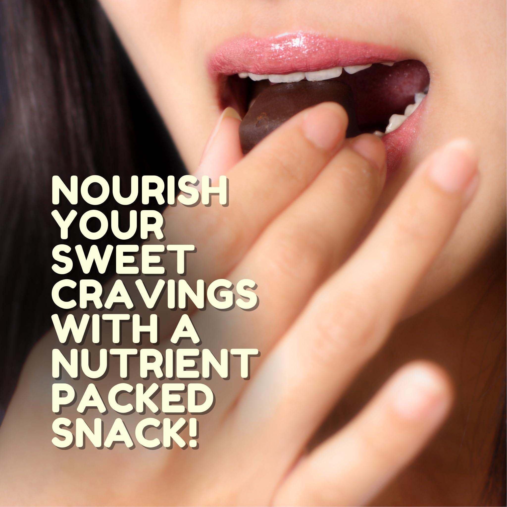 Kitchen & Love Kitchen & Love Chocolate Covered Almond Stuffed Dates in a Convenient Resealable Pouch, 8 Individually Wrapped Pieces, 85% Extra Dark Chocolate, Healthy Snack, 3.5 oz pouch (Pack of 4)