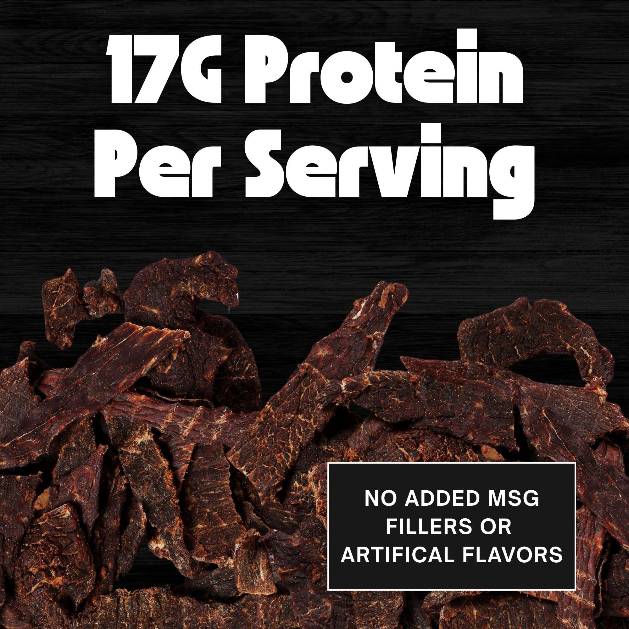 NO MANS LAND BEEF JERKY No Man’s Land MILD Beef Jerky High Protein Low Calorie Low Carb Beef Snack 3.0oz Bag