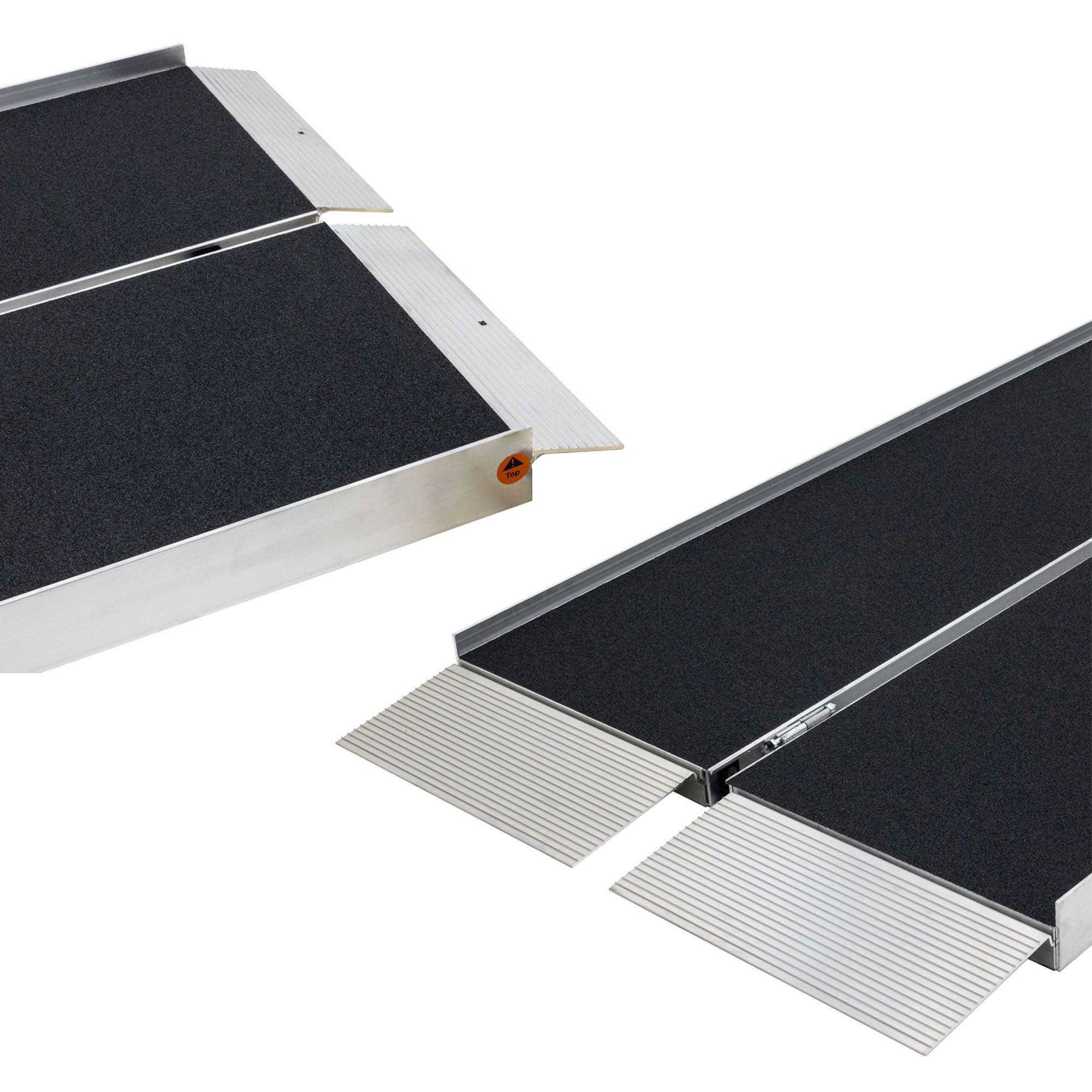 Rage Powersports Silver Spring 12' L Aluminum Multi-Fold Wheelchair Ramp with Grit Coat Surface -600 lb. Weight Capacity