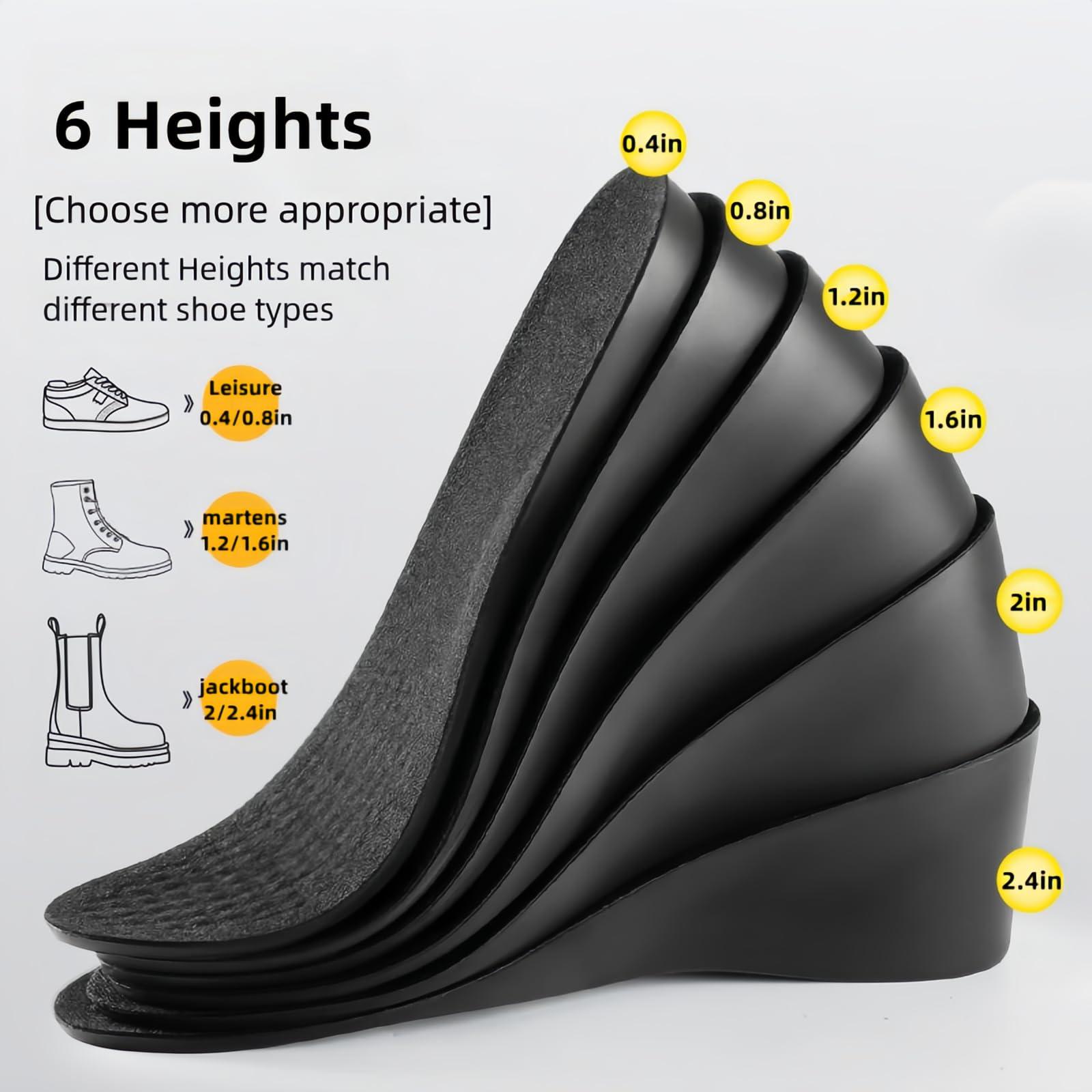 MysDlanG Heel Shoe Lift Inserts for Women,Height Boosters Insoles Men,Height Increase Insoles,Taller Shoe Inserts,High Pads for Men,Orthopedic Highpads,Heel Wedges (1 PAIR) (0.8\'\'UP, (FL9.5\'\'Us Women\'s 7-7.5))
