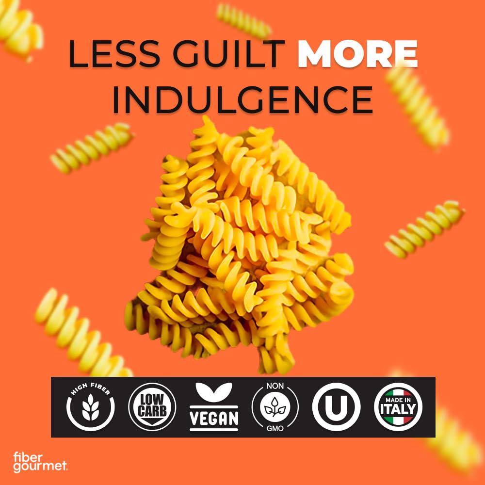 Fiber Gourmet Fiber Gourmet Pasta Light Rotini Pasta Low Net Carb, Fiber-Rich, Low Calorie, Healthy Pasta Made in Italy, Kosher, Vegan, Non-GMO 8 Oz, Pack of 6