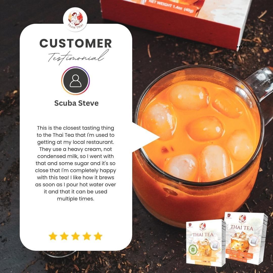 TAAN THAI TAAN THAI Thai Tea Drip Bags - 4 Drip Bags (Brewing 4-8 Cups) (Traditional)