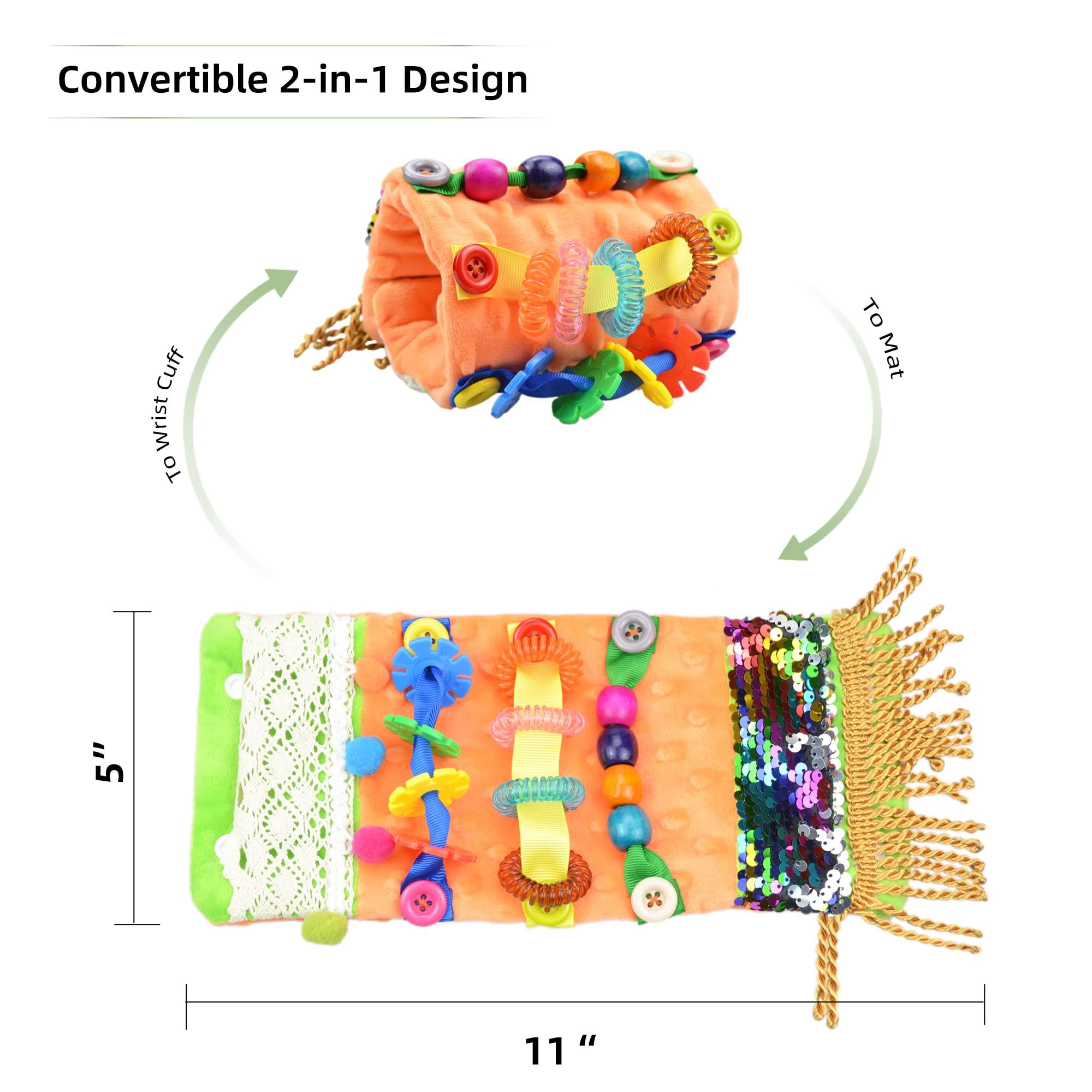 welsoon Sensory Toys for Alzheimer Patients Anxiety Relief Autistic Dementia Sensory Arm Pillow Fidget Wrist Cuff