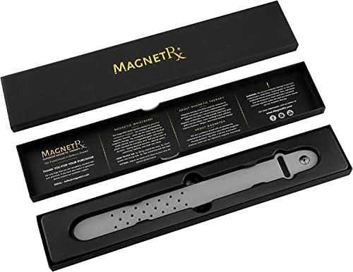 MagnetRX MagnetRX Magnetic Sports Bracelet Waterproof Silicone Bracelet with 32 Magnets Ultra Strength Wide Magnetic Bracelets for Men & Women (Grey | X-Large Size)