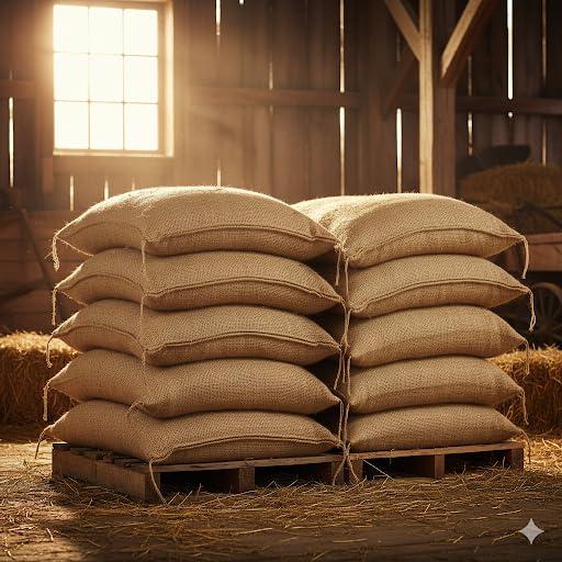 Jutemill 12 Pack Premium Large Burlap sack Bags | 24 x 40 inch New Coffee Bag | Potato Bag | Sack Race | Seed Preserve Sack | Natural Jute gunny-sacks made by 10 Ounce Burlap Fabric tight weaved