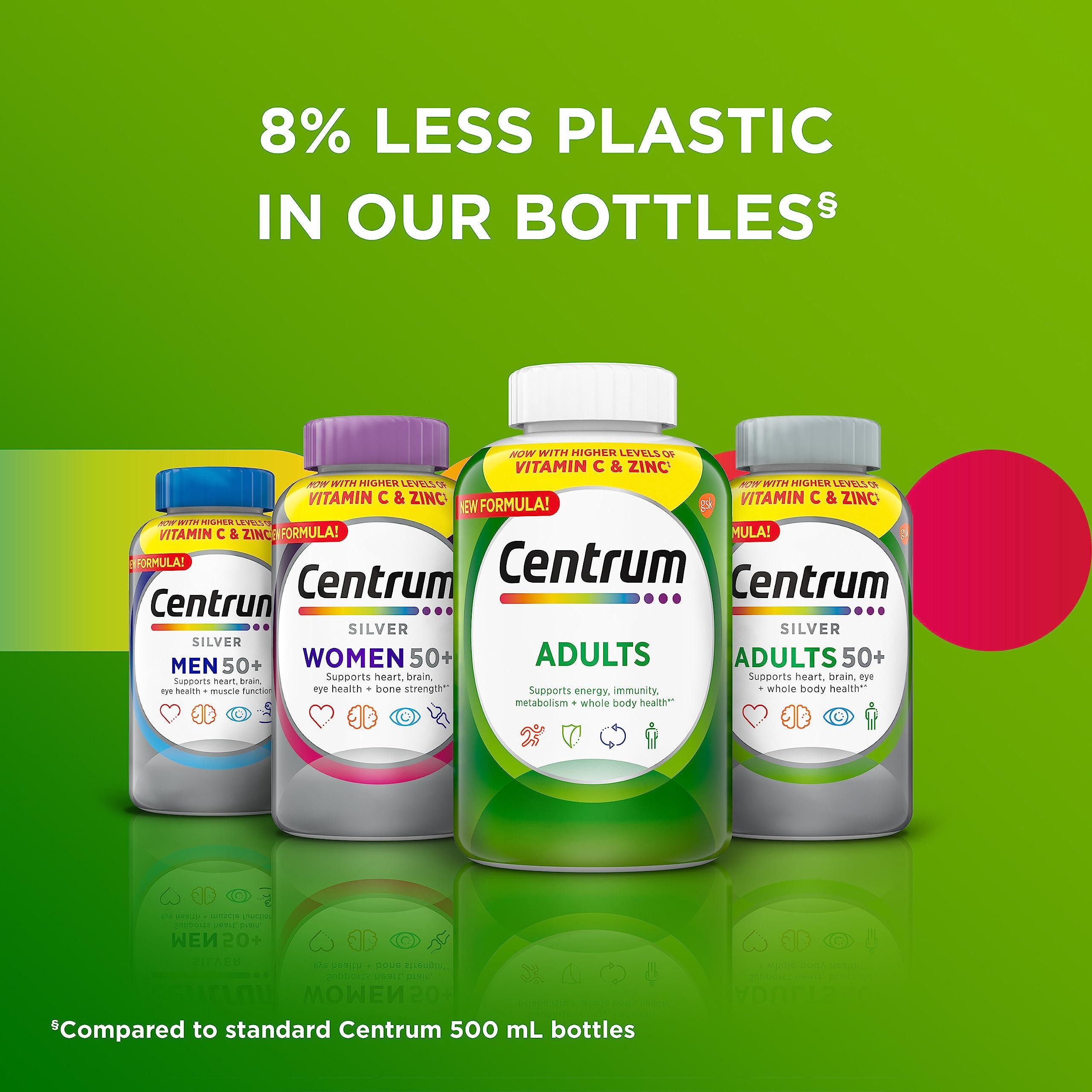 Centrum Centrum Adult Multivitamin/Multimineral Supplement with Antioxidants, Zinc, Vitamin D3 and B Vitamins, Gluten Free, Non-GMO Ingredients - 200 Count (Pack of 2)