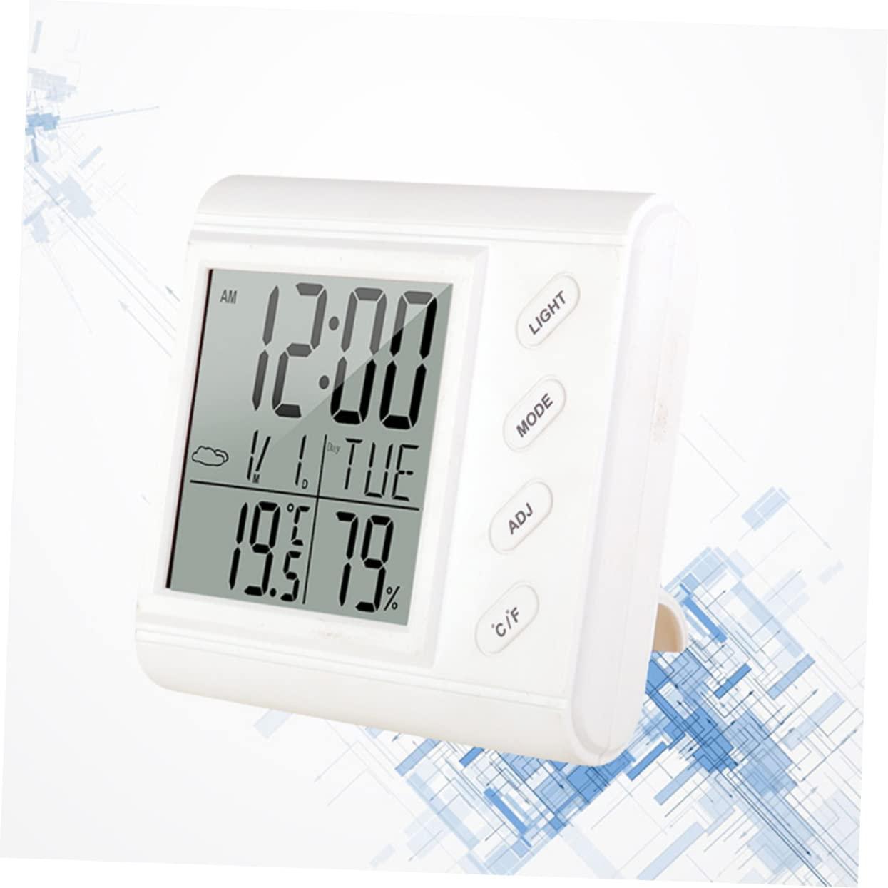 Homoyoyo Homoyoyo Thermometer Humidity Meter Home Office Hygrometer Clock Easy to Read Indoor Temperature Gauge