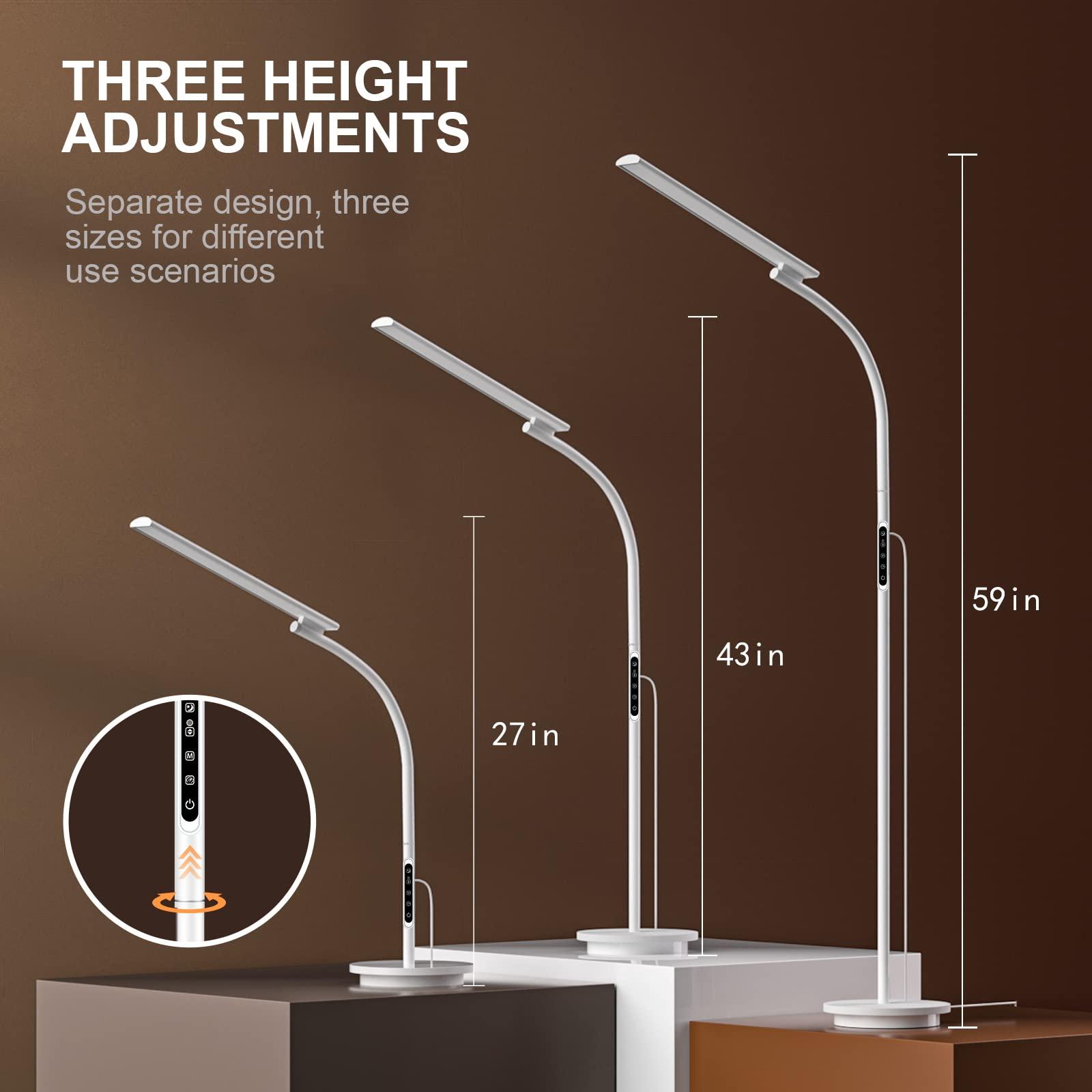 Sunlamlux Light Therapy Lamp,10000 Lux Happy Therapy Light, Floor Sun Therapy Lamp with Remote & Touch Control & Adjustable Gooseneck for Reading/Office/Home