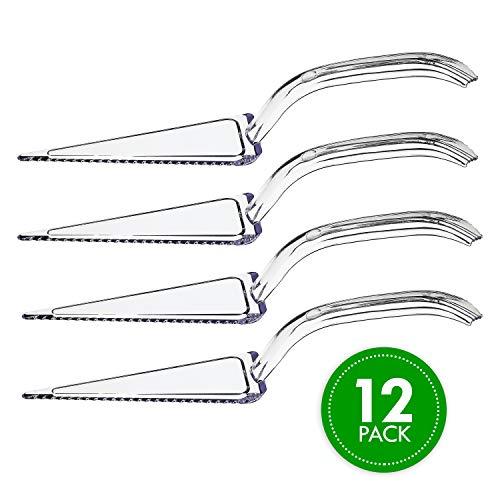 PLASTICPRO Plasticpro Disposable Plastic Cake Cutter Durable Heavy Duty Premium Serving Utensils Clear Pack of 12