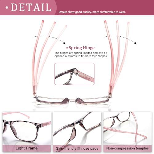 ZONLON ZONLON 6 Pack Reading Glasses for Women, Spring Hinge Eyeglasses Blue Light Blocking Anti Eyestrain Computer Readers (6 Mix C0, 1.75)