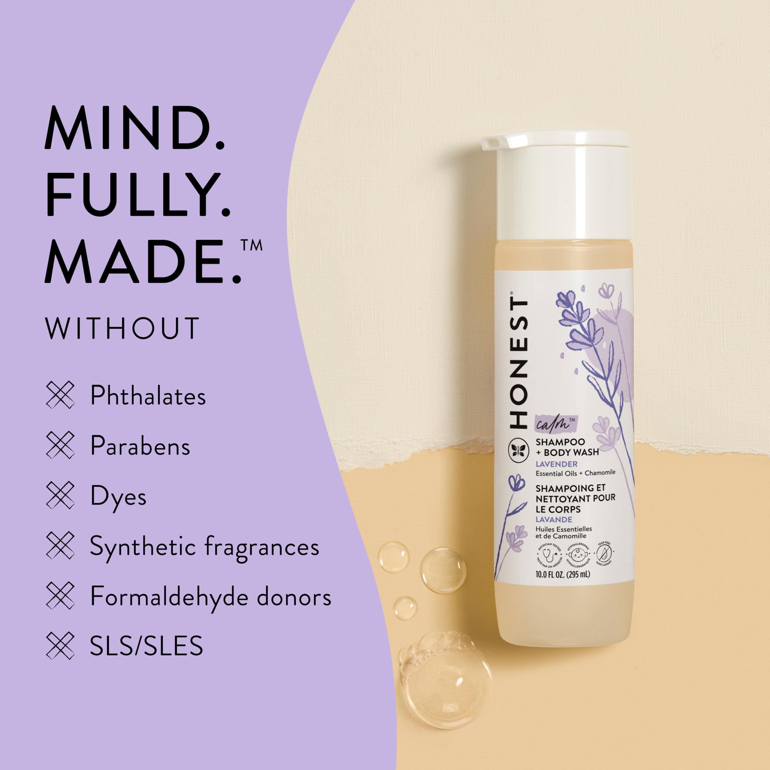 The Honest Company The Honest Company Lavender Calm 2-in-1 Cleansing Shampoo + Body Wash + Conditioning Detangler Bundle | Naturally Derived, Tear-free, Hypoallergenic | 10 fl oz, 4 fl oz