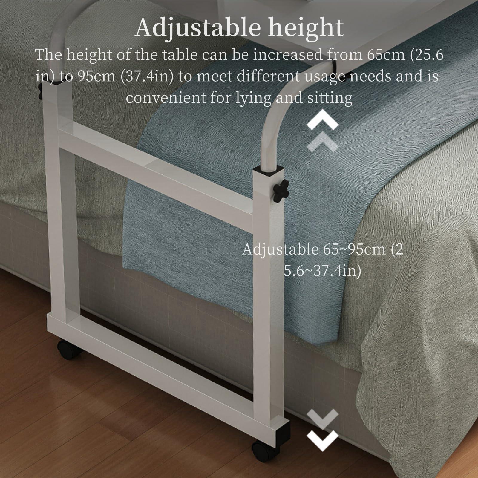 ORNDYDM ORNDYDM Bed Desk Over The Bed Table with Wheels Overbed Table Over The Bed Desk Over Bed Table Mobile Desk Bed Table with Wheels Computer Table for Bed Overbed Table with Wheels