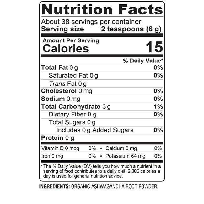 BareOrganics BareOrganics Ashwagandha Root Powder, 8 Oz