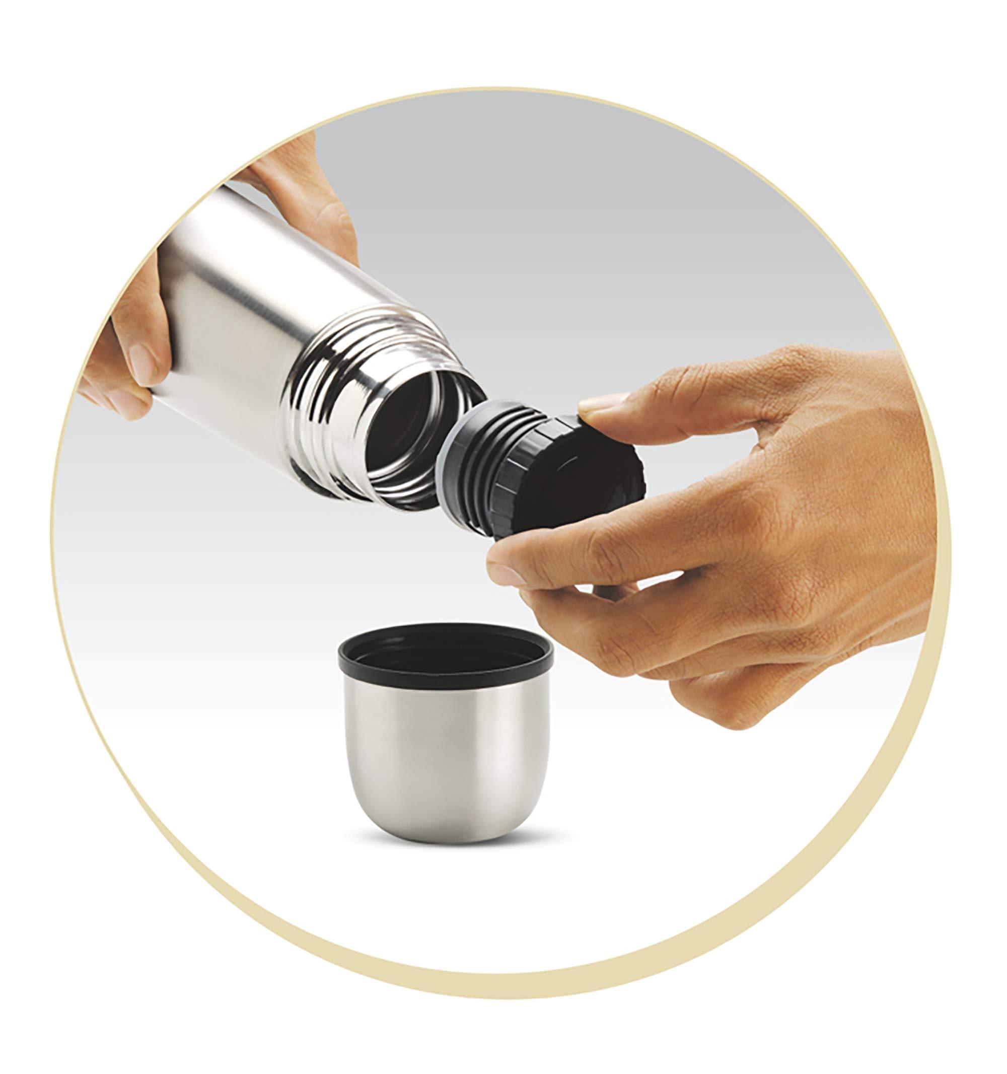 MILTON Milton Plain Lid 350 Thermosteel 24 Hours Hot and Cold Water Bottle, 1 Piece, 350 ml, Silver | Leak Proof | Office Bottle | Gym Bottle | Home | Kitchen | Hiking | Trekking | Travel Bottle