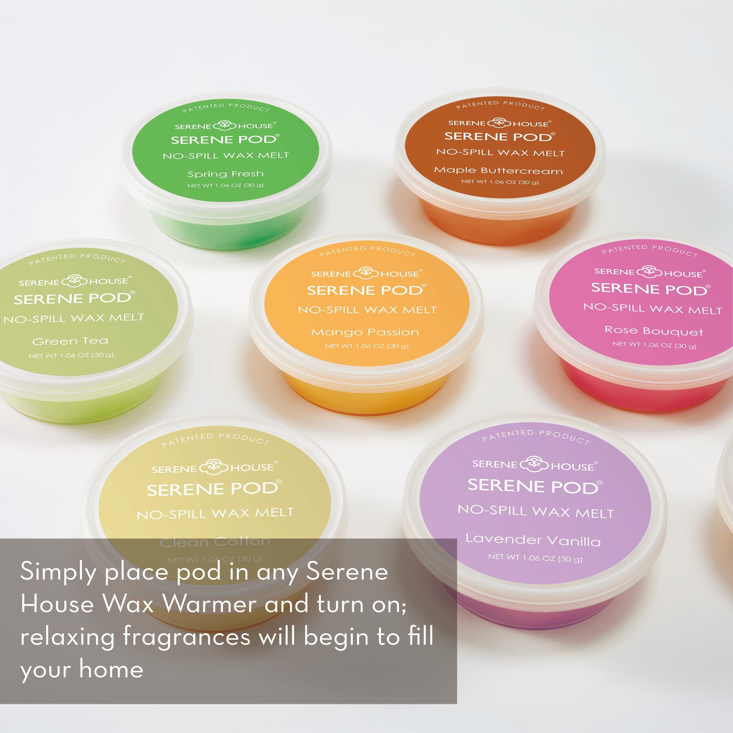 Serene House Serene House Soft Romance No-Spill Wax Melt Pod 6-Pack 6, 30g Fragrant Soy Wax Pods with Aroma Lasting 72 Hours Each Patented Technology Prevents Spills for Easy, Safe, and Clean Home Aromatherapy