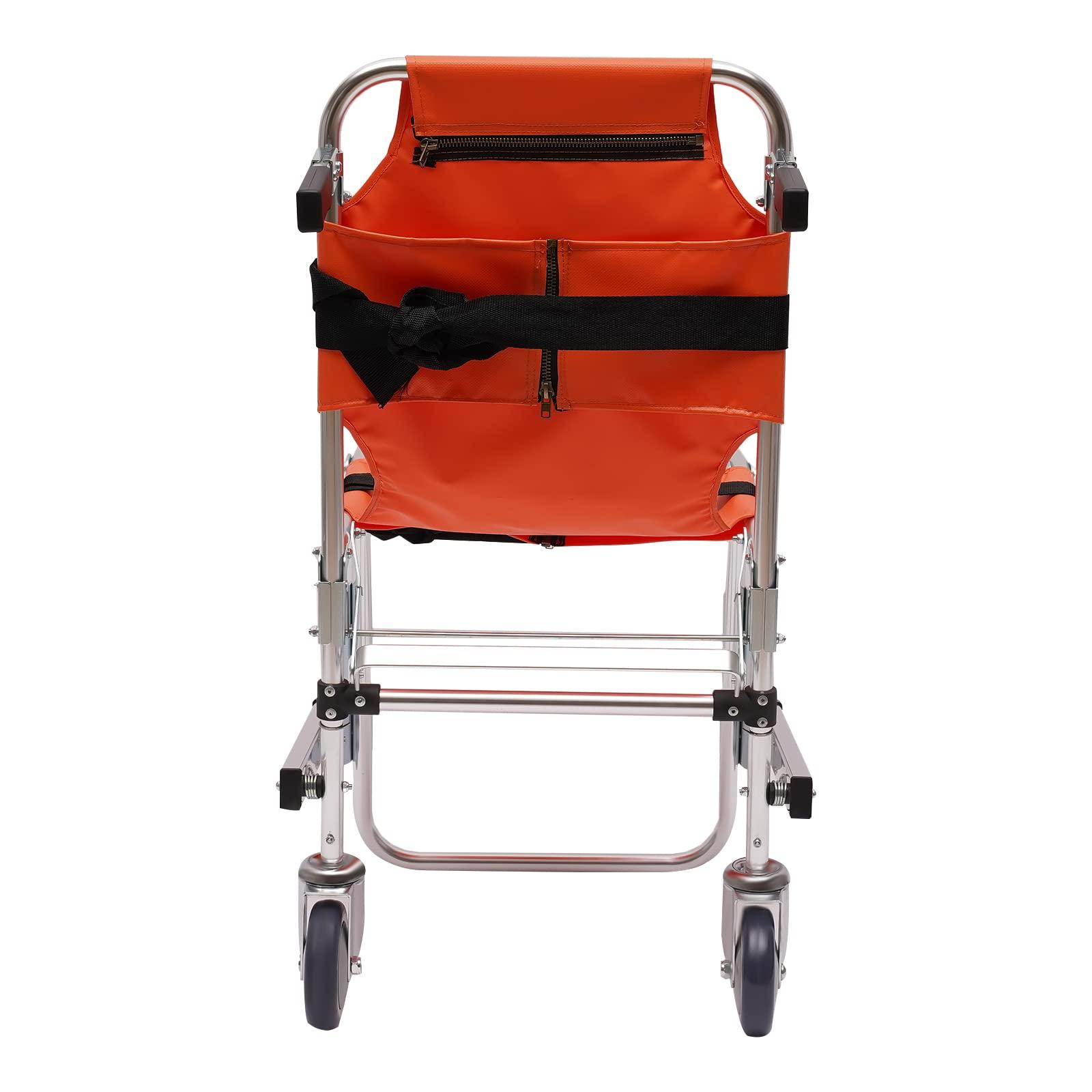 IOENC IOENC Stair Chair, Up to 350.5Lbs Transfer Stair Chair Lift Assist Devices Aluminum Light Weight Stair Evacuation Foldable Transport Wheelchair w/2 Wheel Lifts for Seniors Disabled Injured