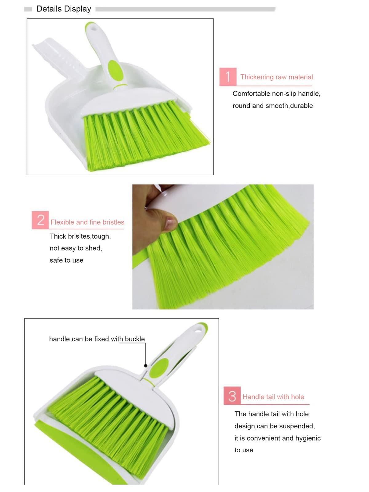 BSMstone BSMstone Mini Broom and Dustpan Set-Mini Whisk Set for Desk, Housekeeping, Office, Kitchen, Pet Nest, etc.,Daily Cleaning Necessity Plastic Mini Dustpan Set (Light Blue)