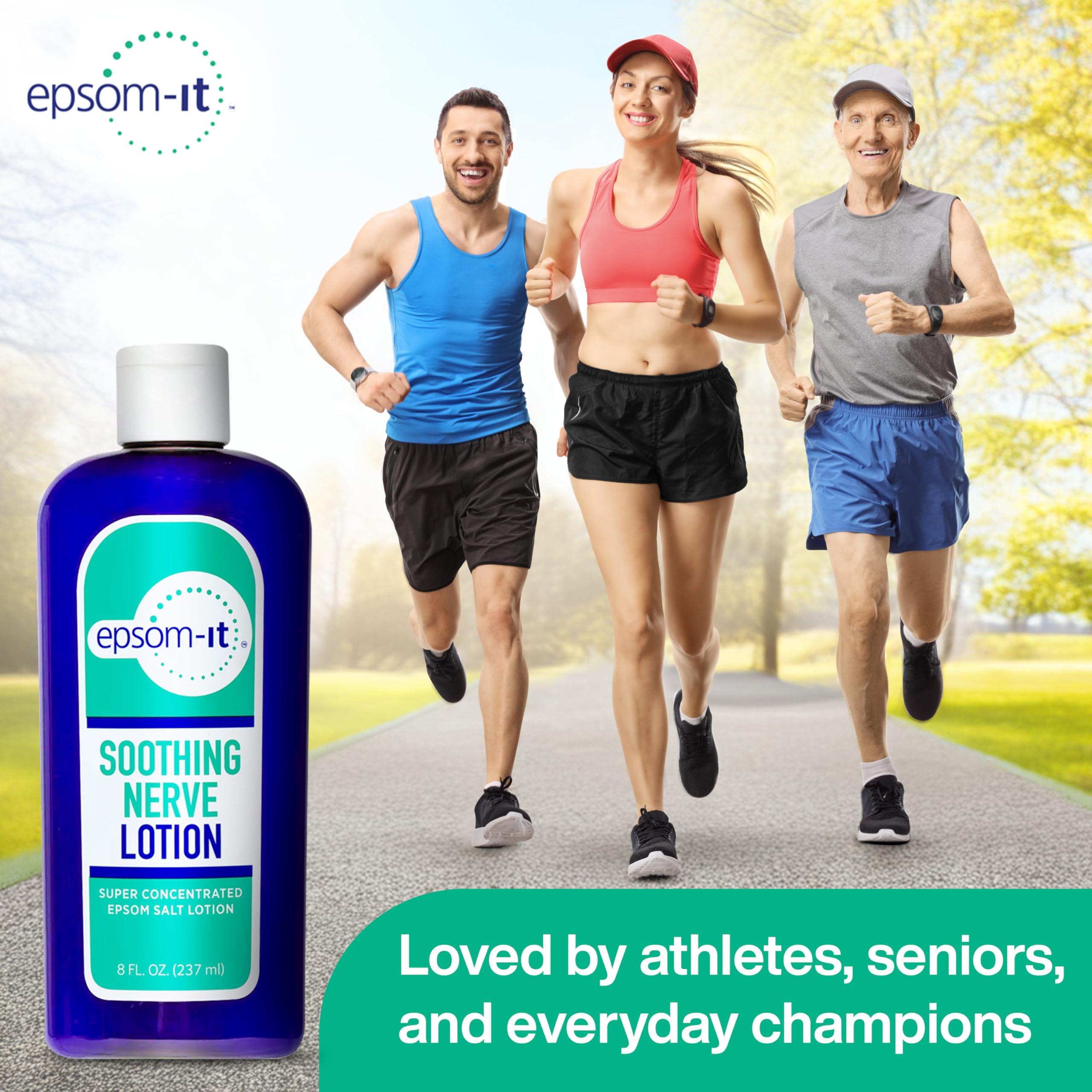 EPSOM-IT Epsom-It Soothing Nerve Lotion - Epsom Salt Magnesium Lotion, Topical Magnesium Cream with Capsaicin & Arnica for Muscle Discomfort, Restless Legs and Better Sleep, 8.0 oz.