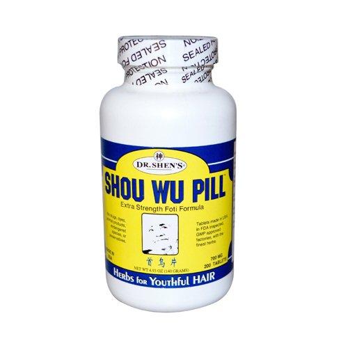 DR. SHEN'S Dr. Shens Shou Wu Youthful Hair Pill - 700 mg - 200 Tablets
