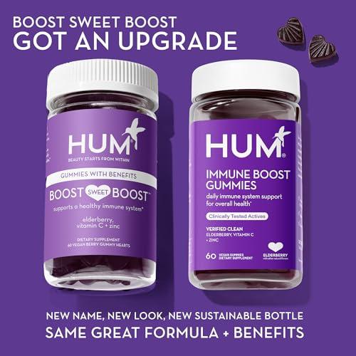 HUM HUM Boost Sweet Boost Gummies - Immunity Multivitamin with Vitamin C, Zinc & Elderberry for General Wellness (60 Vegan Gummies)