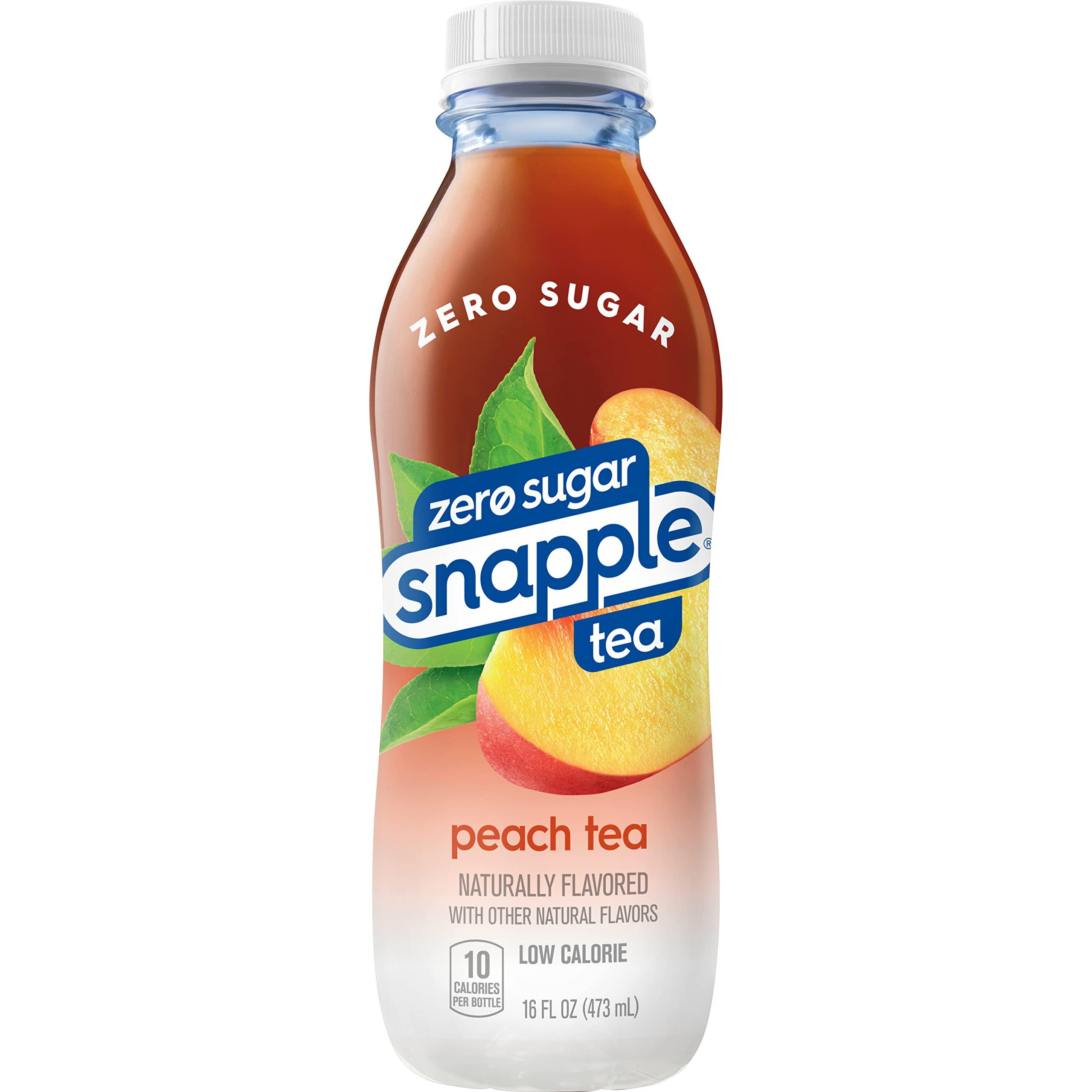 Snapple Snapple Zero Sugar Peach Tea, 16 fl oz recycled plastic bottle (Pack of 12)
