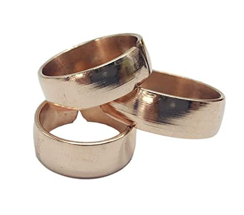 Healing Lama Set of 3 Hand Forged Pure Copper Rings. Made with 100% Pure Raw Untreated Copper. Helps Reduce Finger Joint Pain and Swelling. Tibetan Healing Medicine Ring Set. (Plain)