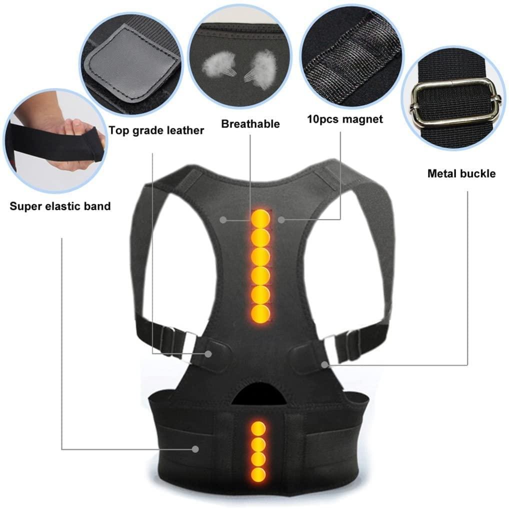 KANDUO KANDUO Back Brace Posture Corrector for Men and Women - Adjustable Posture Back Brace for Upper and Lower Back Pain Relief - Muscle Memory Support Straightener (Size : Medium)