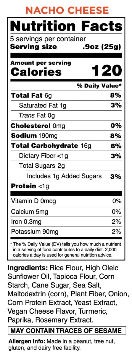 WAI LANA Wai Lana Chips Rice Crisps – Nacho Cheese, Gluten-Free, Vegan, Non-GMO, 4.5 oz (Count of 6)