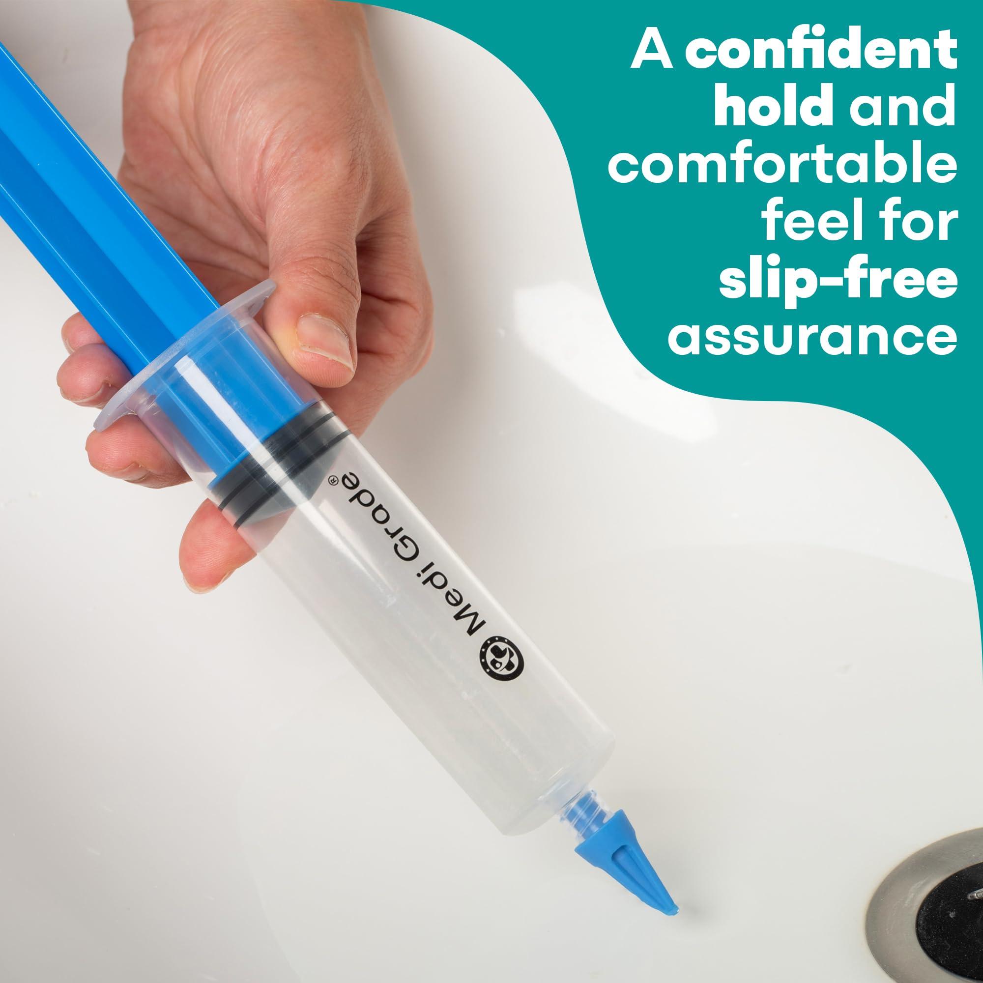 Medi Grade Medi Grade Ear Syringe Ear Wax Removal Kit with 3 Quad-Stream Tips - Ear Irrigation Flushing System - Ear Wax Cleaner to Improve Hearing Clarity and Aural Hygiene - Large Ear Wax Syringe - 2.03 fl oz